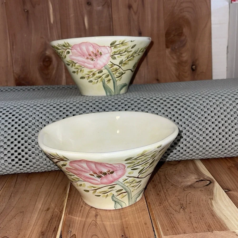 Victoria Gardens By Christina Ladas Ambiance Collection Floral Soup Cereal Bowls